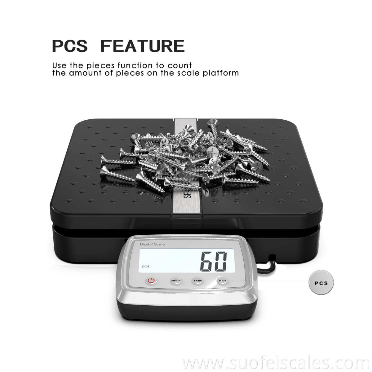 SF-883 100 lb X 0.1 oz Silver Digital Postal Scale For Shipping Weight Postage 50kg